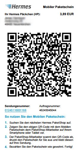 hermes paket qr code|Hermes paket app.